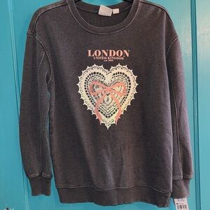 Gray Heart Design Kids Sweatshirt